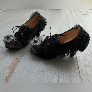 💀Victorian Mourning Heels by Zombie Peepshow💀